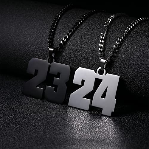 Wigerlon Number Necklaces For Boy Athletes,Baseball/Basketball/Football/Soccer/Volleyball Number Necklace For Men Women And Girls Number 66 Silver #TOP1
