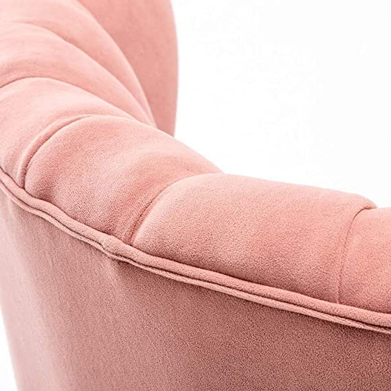 Image of Wing Chair for Living Room and Bedroom - High Back Cushioned Lounge Single Seater Sofa - Luxury Rest Arm Chair (Colour Pink)