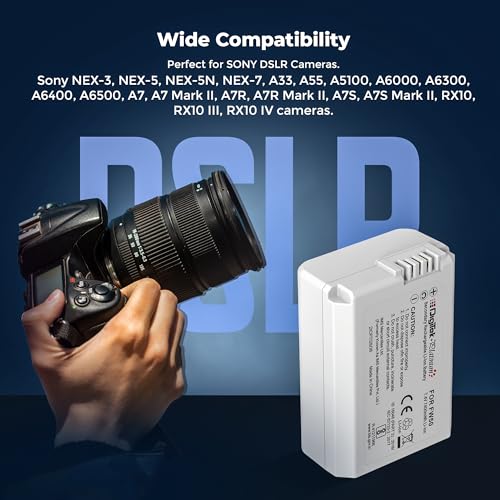 Image of Digitek Platinum (NP-FW50 Type C) 2100mAh Extra Power Li-ion Battery with Type-C Charging, for Sony Alpha A6000, A6100, A6300, A6400, A6500, A7 Series, A7R, A7S, A7 II, RX10, RX10 II, RX10 III