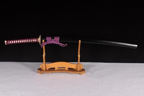 Miniatura 2 de Lyuesword Espada katana forjada a mano tradicional real Choji Hamon arcilla templada T10 hoja de acero afilada