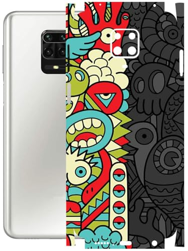 Image of AtOdds - Full Body Back Screen Guard Protector Film - Lamination Wrap Skin Sticker Compatible with REDMI Note 9 PRO MAX | Scratchproof Matte Finish (Graffiti50)