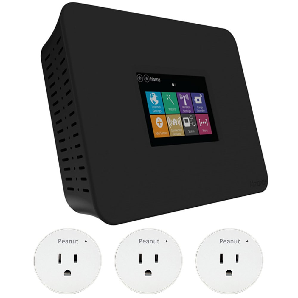 Almond + Smart Home WiFi System Router (ALMP-BLK-US) with 3X Smart Peanut Plug for Android and iOS