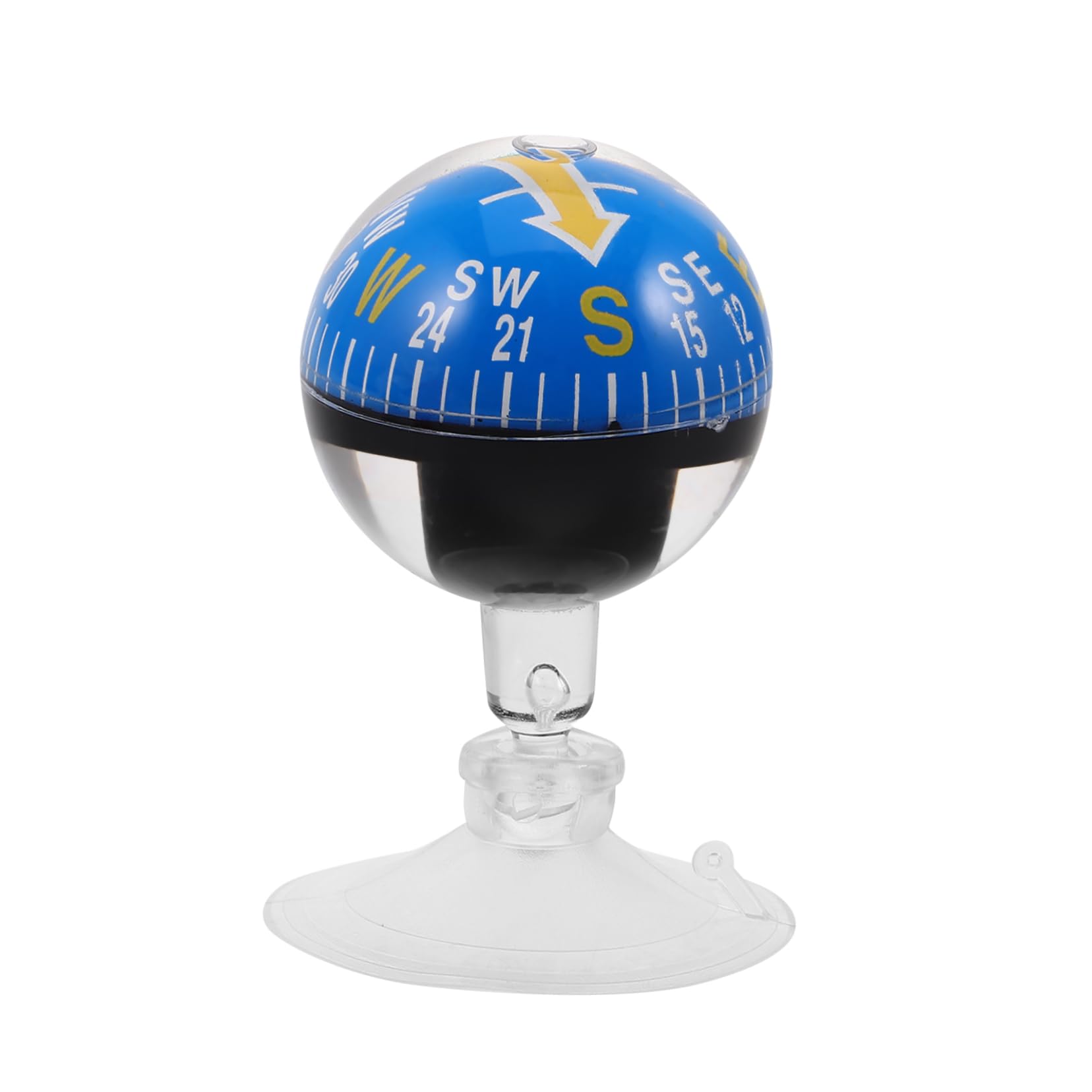 SOLUSTRE Car Dashboard Compass Portable Outdoor Suction Cup Navigation 38mm Plastic Vehicle Mount for Hiking Boat Auto