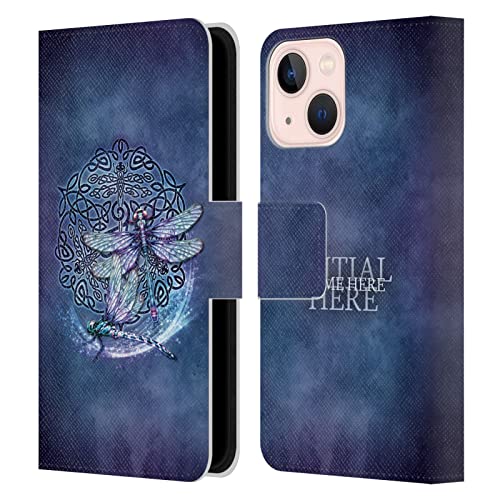 Coque en cuir iPhone 13 Mini personnalisée portefeuille Brigid Ashwood Libellule