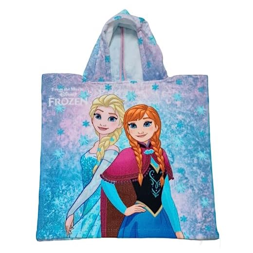 ILS I LOVE SHOPPING Poncho con capucha Toalla de playa playa playa y piscina Albornoz de microfibra 55 x 90 cm, secado rápido, ultra suave FROZEN