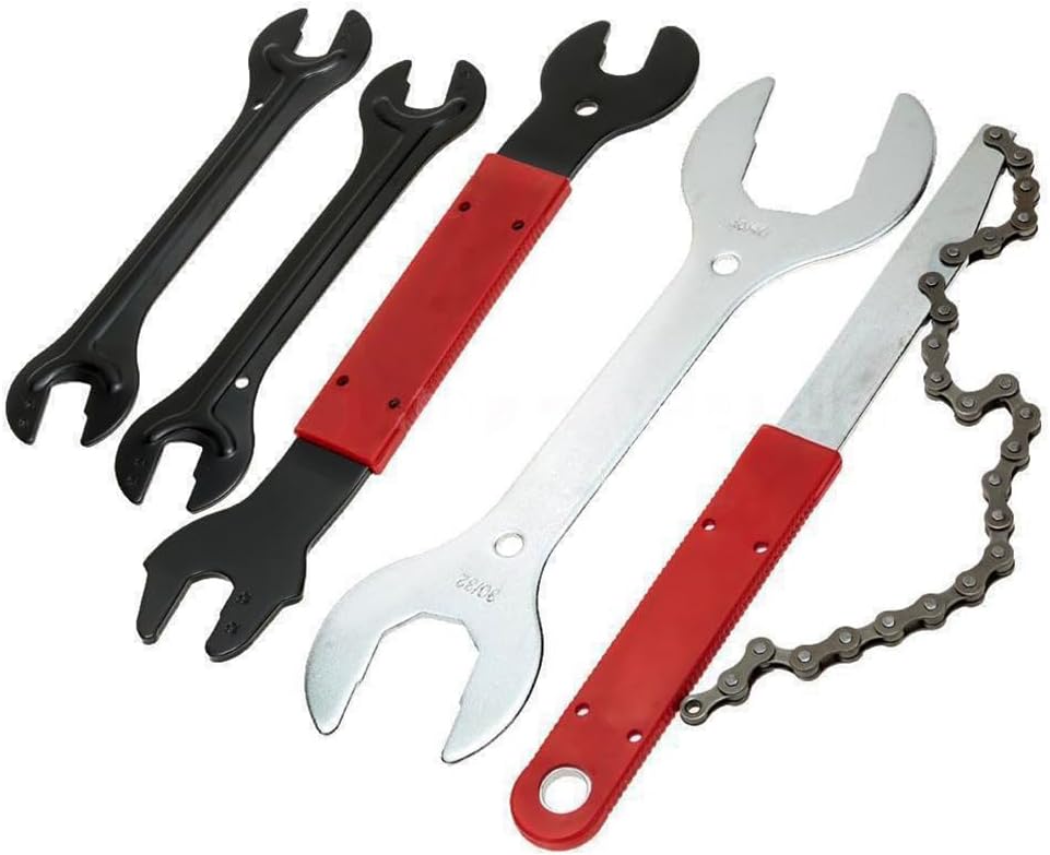 44pcs Bike Bicycle Repair Tools Tyre Levers Wrench Chain Whip Chain Rivet Extractor Freewheel Remover Forged Spoke Adjuster Complete Tool Kit Set Universal Use for Cycling Motorcycle Dirt Bike Go Kart