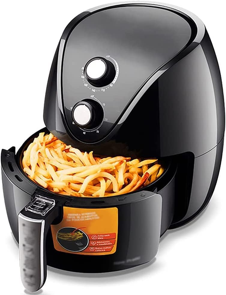 QINERSAW Freidoras eléctricas de aire caliente freidora de aire con protección de energía cuádruple y circulación de aire de 360 temporizador