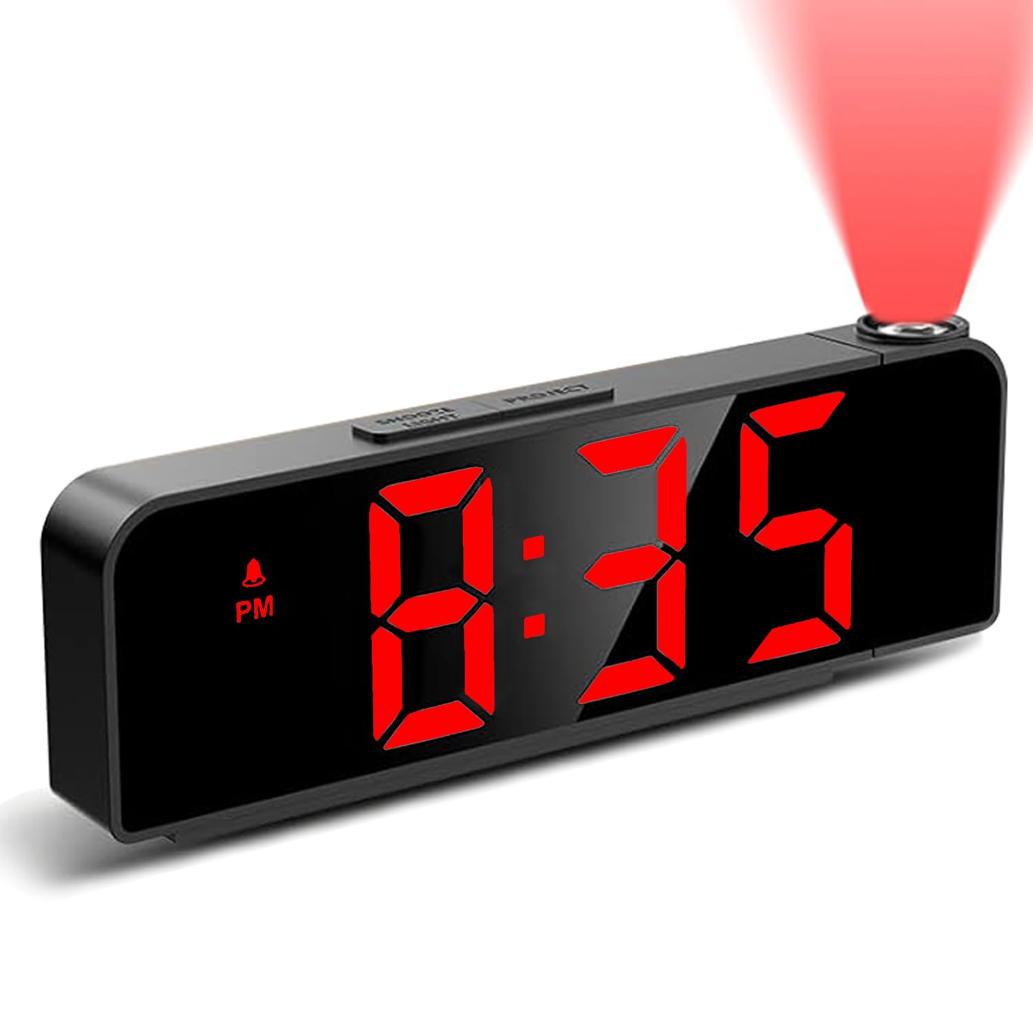 Kimroxi Projection Alarm Clocks Bedside LED Digital Clock with 4 Adjustable Brightness, Snooze, Temperature, Date for Bedroom Office Home (Adapter Not Included)