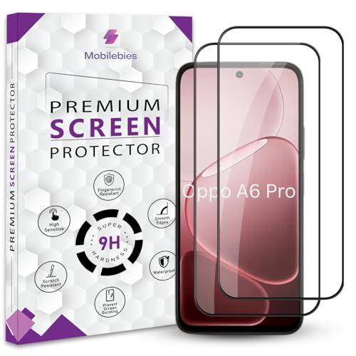 Image of Premium Tempered Glass Screen Protector Guard For Oppo A6 Pro 5G (6.75 Inch, Pack of 2) | Edge to Edge Coverage With Easy to installation kit