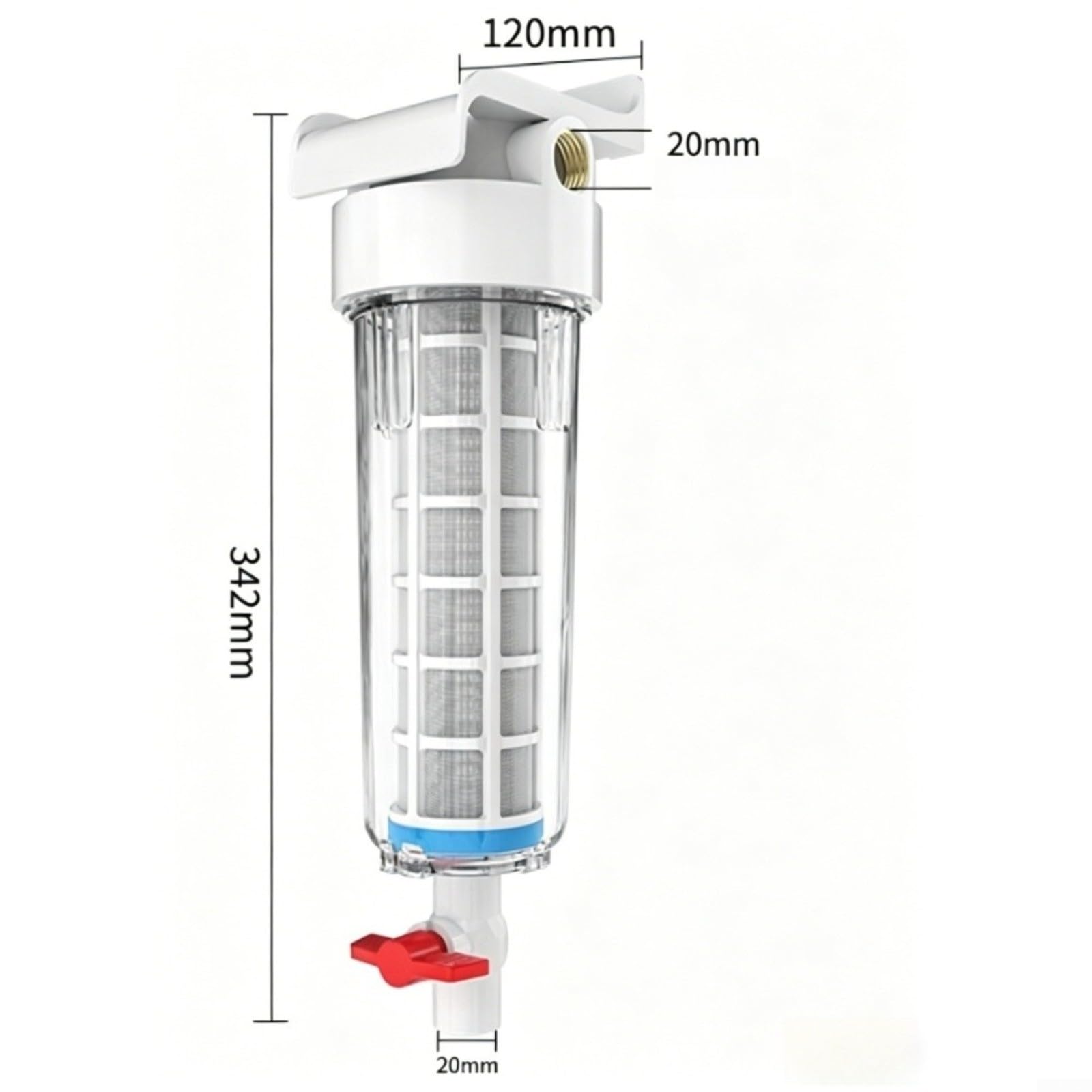 Whole-House - Filtro de agua prefiltro con succión inversa, autolimpieza, para pozos rurales y agua del grifo municipal, sedimentos y arena, plástico (34 pulgadas)