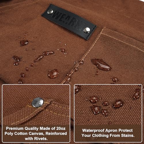 WEARXI Aprons for Men, Woodworking Canvas Apron with Tool Pockets - image 5