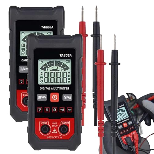 Image of Smart Digital Multimeter, Compact Digital Multimeter Tester with Automatic Recognition, Automatic Digital Auto-Ranging Voltmeter, Electric Meter Tester Tool Smart Measurement for AC /DC Voltage (2PCS)