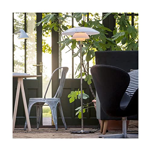 Lampe de plancher chrome métallique avec perche de lecture en fer stable - 3