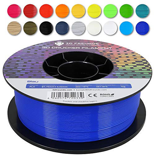 3D FREUNDE Premium PLA Filament 1.75mm, 1kg | EU-Made | Optimized for 3D Printers | Enhanced Strength | Biodegradable | 