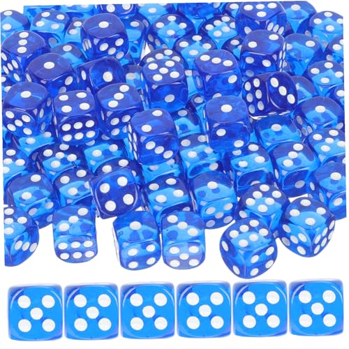 iplusmile 100piezas Dados Azules De Entretenimiento Dados Numerados Grandes Accesorios para Fiestas De Años Herramienta para Mesa