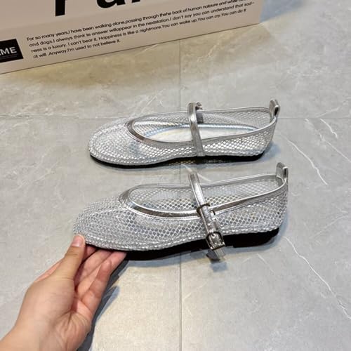 INEELUYI Women's Ballets Flats Summer Vintage Dressy Ankle Buckle Dressy Mary Janes Flat Shoes3