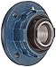 SKF FYR 3.7/16 Heavy-Duty Spherical Bearing Flange Unit, 4 Bolts, Setscrew Locking, Expansion Type, Regreasable, Contact Seal, Cast Iron, 3-7/16" Bore, 6.718" Bolt Hole Spacing Width, 56900lbf Dynamic Load Capacity