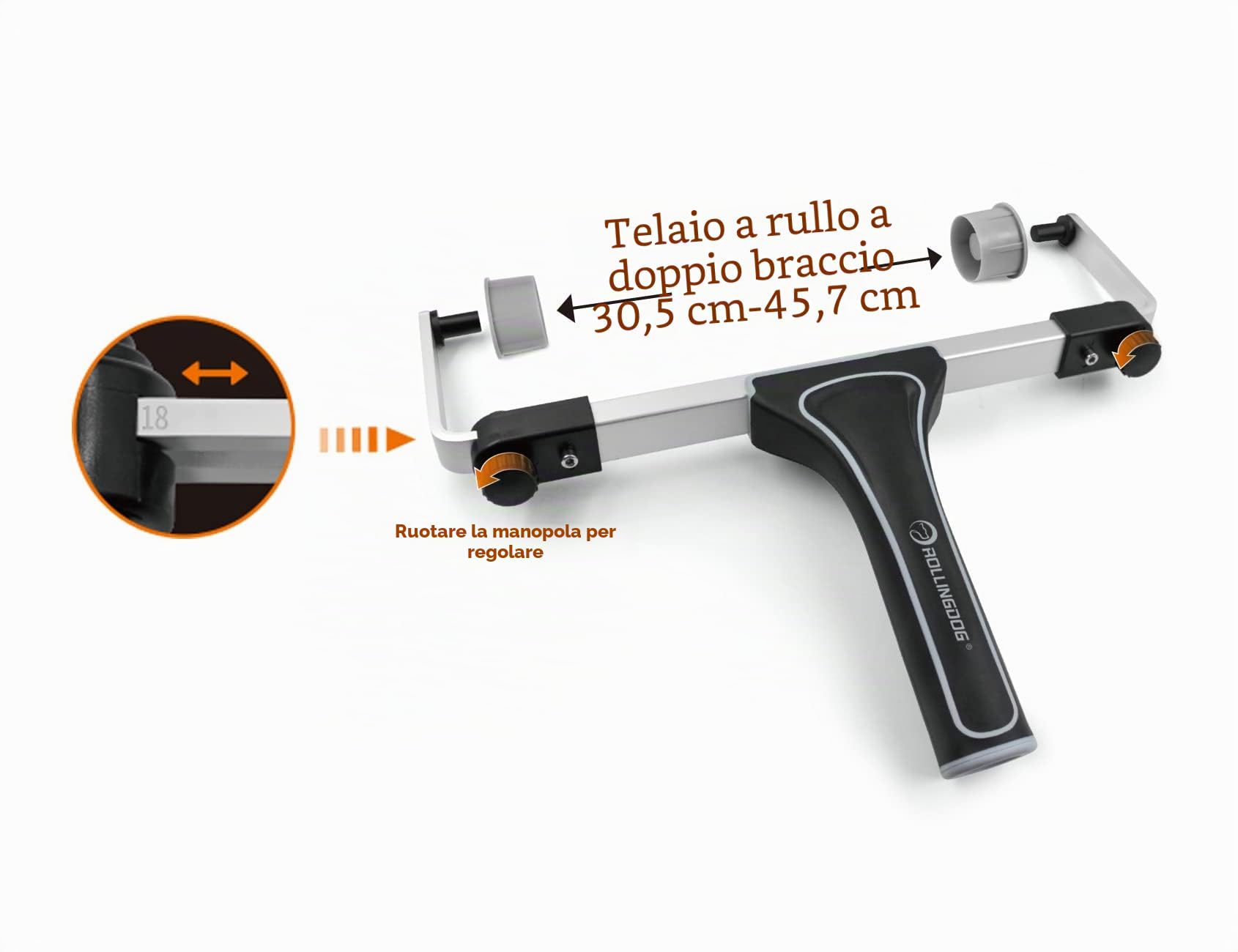 ROLLINGDOG Set di rulli da pittura da 45,7 cm, grande vassoio e secchio, ideale per lavori di ristrutturazione domestica su larga scala e progetti di pittura professionale