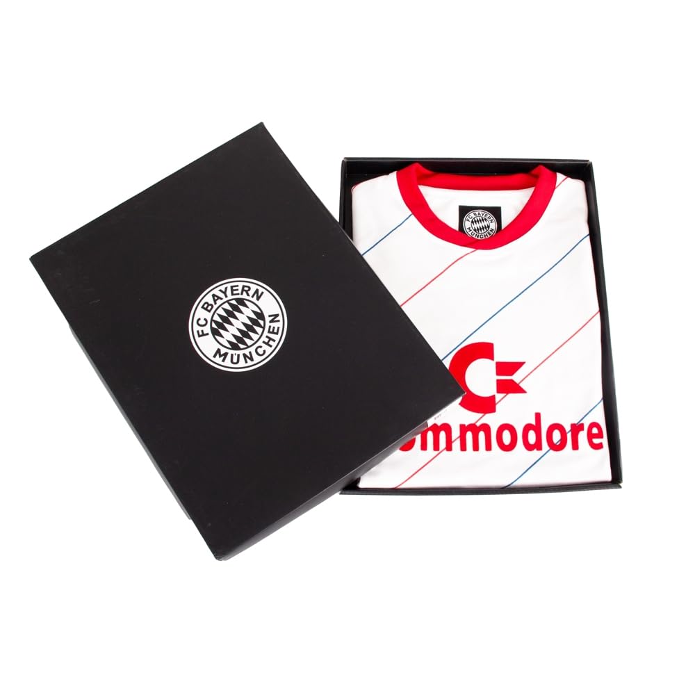 COPA - Retro Fußballtrikot Herren - FC Bayern München 1985/86 - Weiß - 43% Polyester – 33% Baumwolle – 24% Viskose