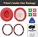 SoloWIT Earpads Cushions Replacement for Beats Solo 2 & Solo 3 Wireless On-Ear Headphones, Ear Pads with Soft Protein Leather, Added Thickness - (Red)