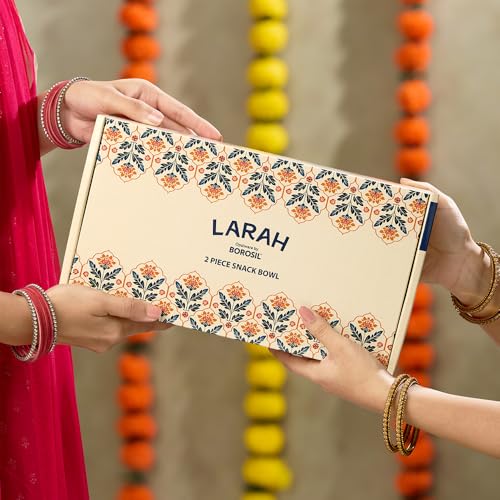 Image of Larah by BOROSIL Opalware Bowl | Microwave & Dishwasher Safe Dinner Bowls for Salad, Fruits, Dal, Maggi, Snacks, Cereal | Breakfast Bowls | Ideal Crockery for Gifting (Boho & Rhythm, 2pc Set)
