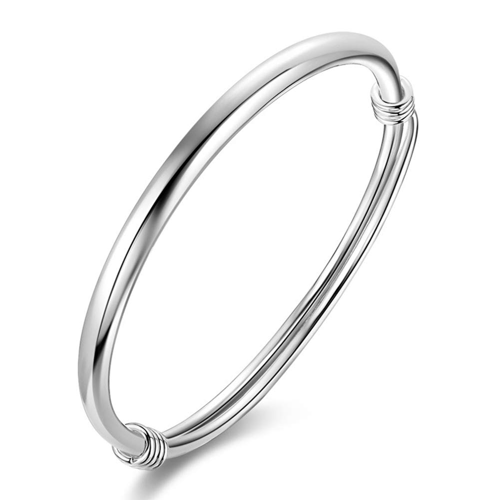 Bracelet d'ouverture en Argent 925 Bracelet de Tempérament pour Femmes Bijoux de Bracelet en Argent Sterling Vintage