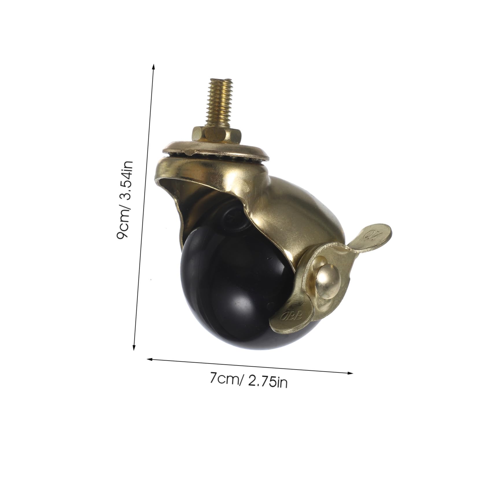 4 Stück Goldene Pp Möbelrollen mit Bremse, 2 Zoll Lenkrollen