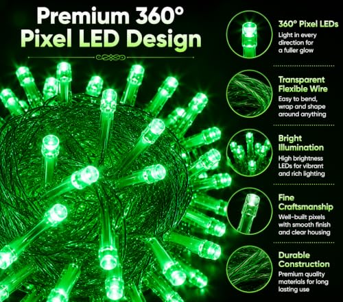 Image of Quace LED Pixel String Light 36 Feet, Green Fairy Lights with 360 Flexible Wire, Decorative LED Lights for Home, Bedroom, Balcony, Diwali, Christmas, Wedding & Party Decoration, Pack of 1