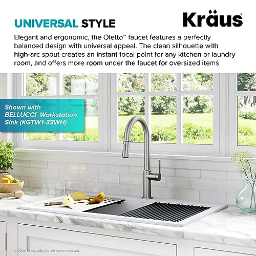 Kraus Kpf-2820Sfs Oletto Single Handle Pull-Down Kitchen Faucet, 17 Inch, Spot Free Stainless Steel #TOP2