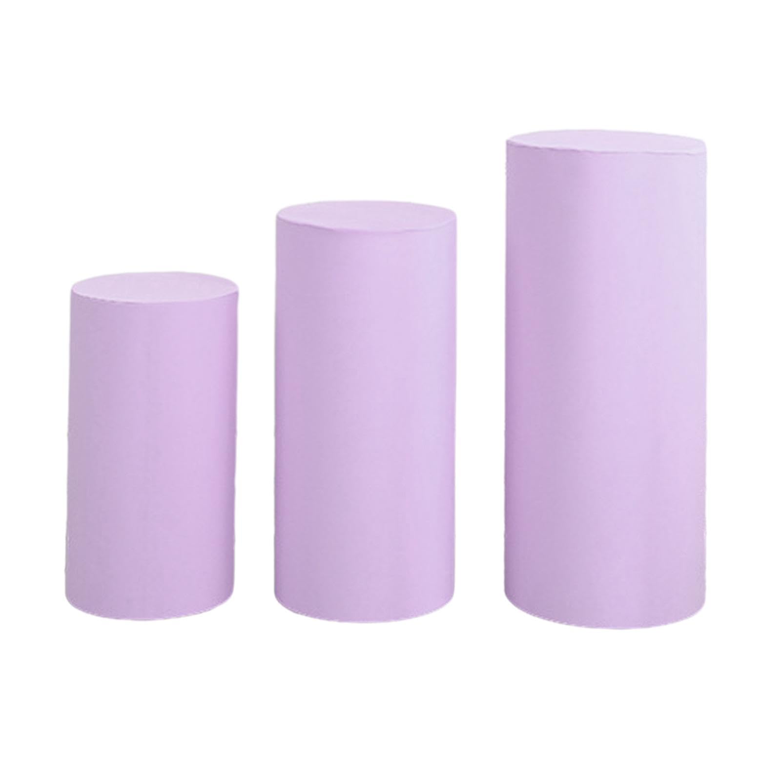 Lot de 3 Housses pour Supports de Cylindres, Idéales pour Les Occasions Spéciales et Les Célébrations, Violet Clair