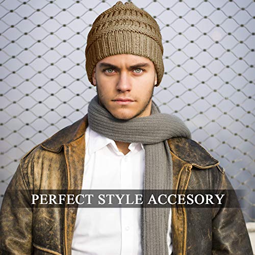 Image of Geyoga Winter Beanies Satin Lined Warm Thick Knitted Hats Slouchy Caps for Women