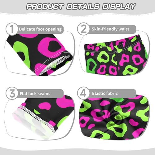 Bright Leopard Pattern Girls Leggings Soft Stretch Workout Yoga Dance Pants for Kids Casual Tights3