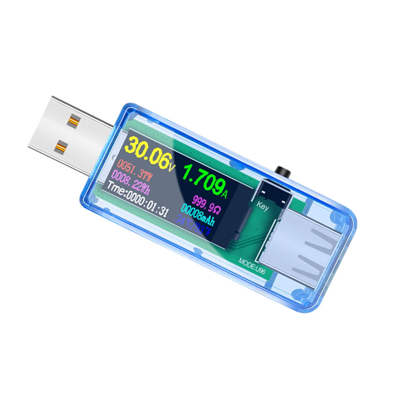 SHINEOFI 3 Stück USB Tester Digitaler Spannungs und Strommessgerät mit LCD Display Tragbarer USB Tester für Ladegeräte Powerbanks und Computeranschlüsse Präzise Messung von Temperatur und