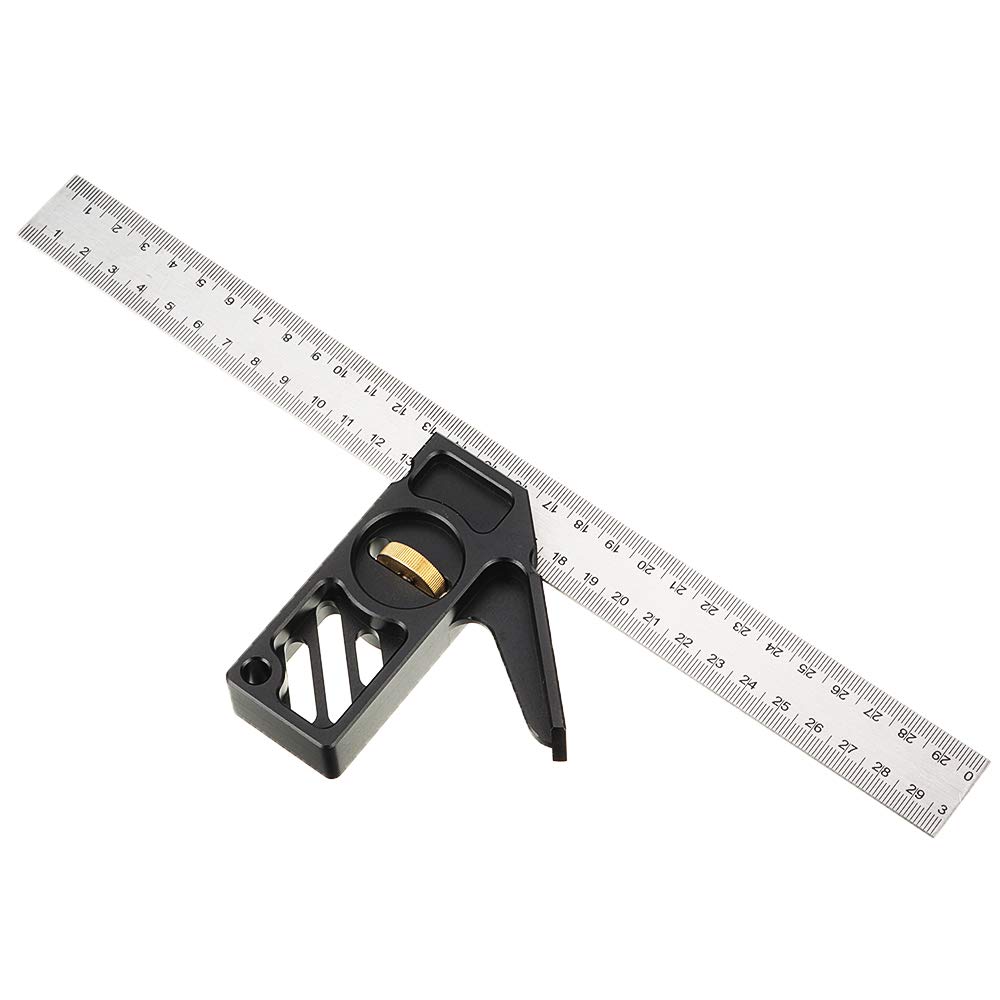 Ajustable 300Mm Aleación de aluminio Cuadrado 45 grados Ángulo Scriber Regla de acero Línea de carpintería Localizador Regla Diy Carpintero Herramienta de medición