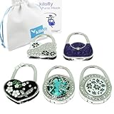 kilofly Purse Hook [Set of 5] - Foldable - Floral Lake, with kilofly Pouch