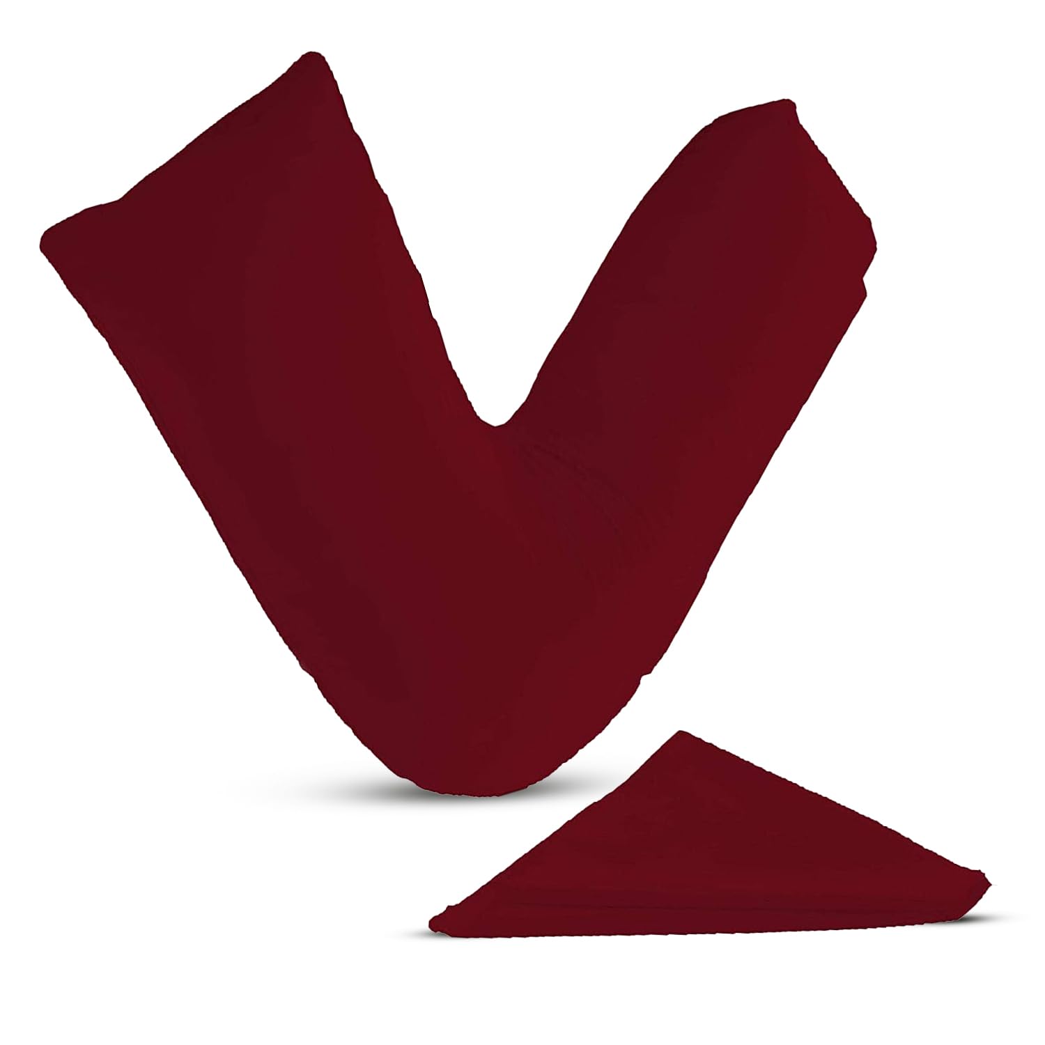 Leeray V Shaped Pillowcase Wine - Plain Polycotton Back and Neck Support V Pillow case cover - Orthopaedic/Pregnancy/Nursing Pillow Cover Only - Wine