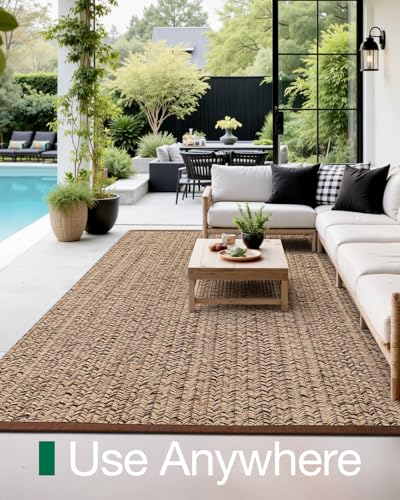 Image of Handmade Rectangular Jute Carpet Mixx Beige - Natural Fiber Rug for Living Room & Bedroom | Eco-Friendly & Durable | Size 4x6 Feet, Color- Mixx Beige