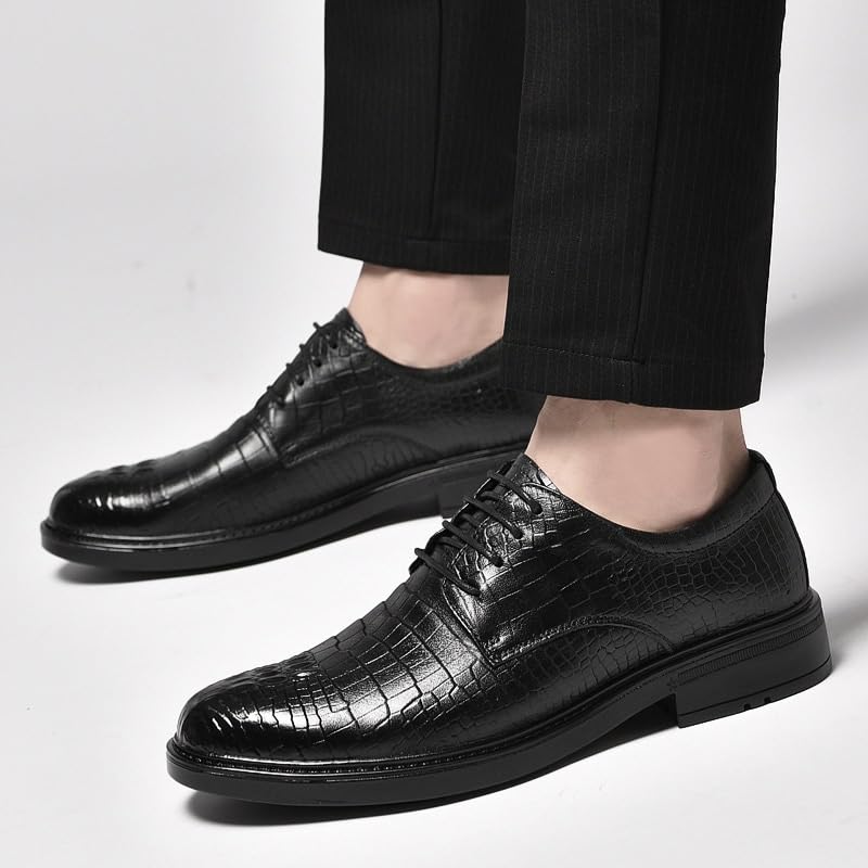 Dress Oxford for Men Lace Up Formal Dress Shoes for Men Comfort Leather Lace Up Mens Dress Shoes Business Oxfords Shoes Wingtip Anti-Slip Low Top Non Slip Prom2