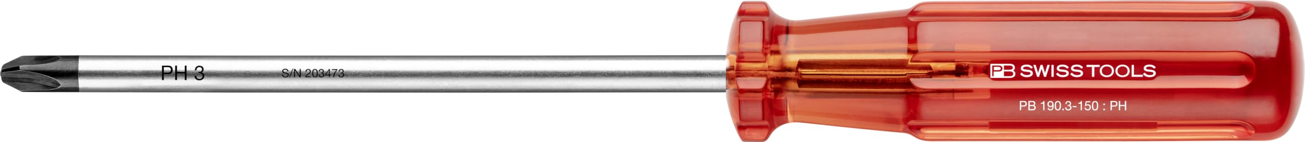 PB Swiss Tools - 4 klasyczne śrubokręty do śrub krzyżakowych, model #1562.CBB, zestaw w kartonowym pudełku, śrubokręty