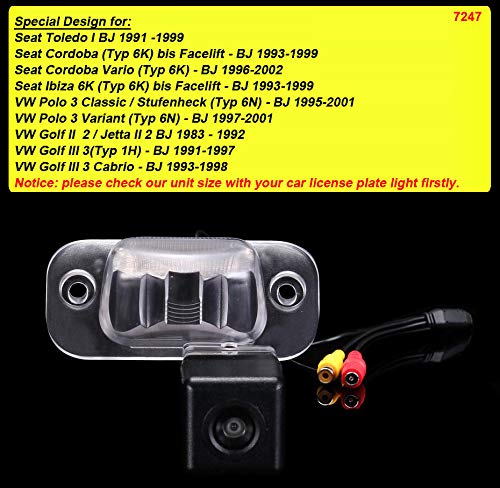 Car Reversing License PlateLight Camera replacement for Seat Toledo I/Cordoba/Vario/Ibiza 6K/Polo 3 Classic/Stufenheck/3 Variant/Golf II 2/Golf III - Image 2