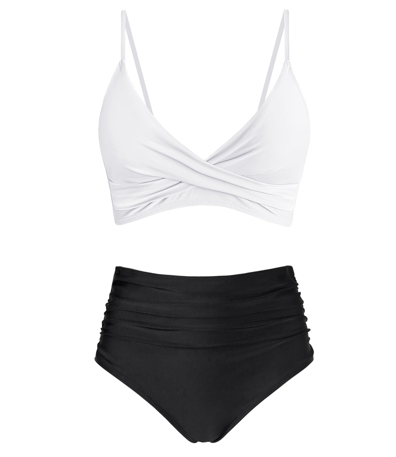 Amy Babe Women's High Waisted Bikini Sets Tummy Control Two Piece Swimsuit