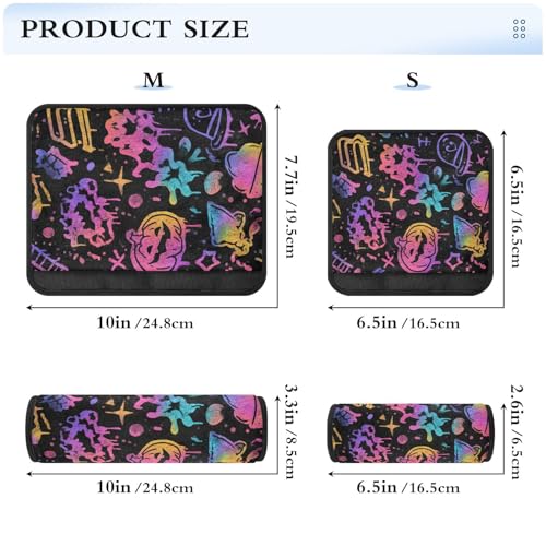 Image of 2 Pack Seatbelt Covers Seat Belt Cover Pad for Adults Boys Girls Car Seat Strap Covers Pads Cushion Universal Shoulder Strap Pad Protector for Backpack Camera Bag 10x7.7Inch Black Punk Pumpkin Hallowe