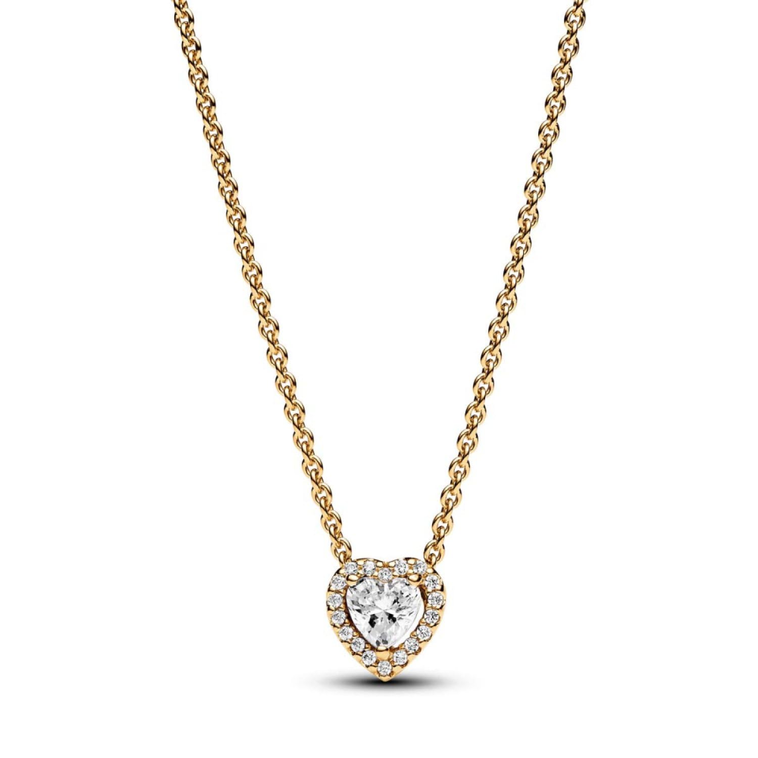 Pandora Gold Sparkling Heart Collier Necklace, 45Cm