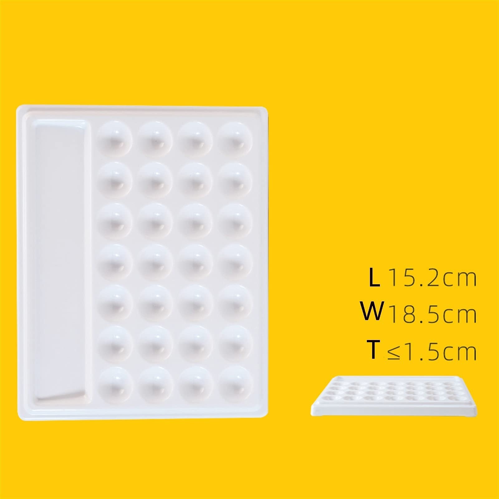 Ceramiczna paleta farb artystycznych, taca porcelanowa do akwareli, paleta do mieszania kwiatów 1 szt. prostokątna wielokratkowa biała, artykuły artystyczne odpowiednie do nauczania