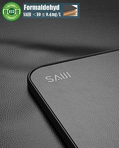 SAIJI-Mesa-para-Cama-Mesa-para-Portatil-Ajustable-con-Cajon-de-Almacenamiento-Patas-Plegables-Pies-de-Trineo-Tablero-de-Cuero-de-PVC-Escritorio-Portatil-para-Cama-Sofa-Piso-Negro