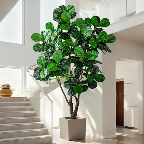 Large Artificial Trees with Pot Indoor Outdoor Realistic Floor Fake plantas Tall Faux Fiddle Leaf...