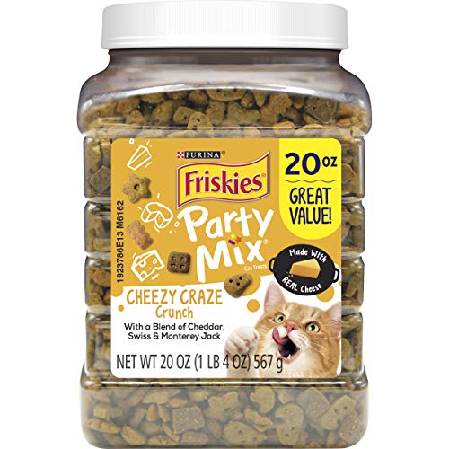 Purina Friskies Made in USA Facilities Cat Treats, Party Mix Cheezy Craze Crunch