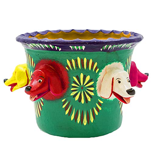 Big Flowerpot Made of Betus Clay Dogs Design
