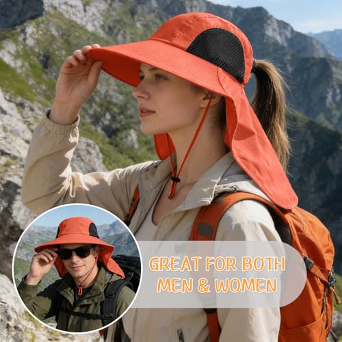 Image of Sun Hat for Men Women with Neck Flap,UPF 50+ UV Protection Fishing Hat
