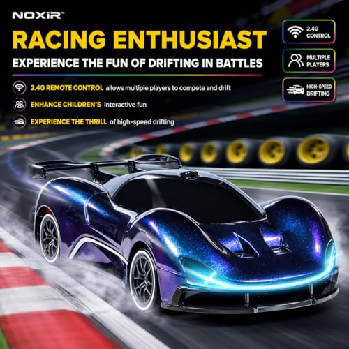 Image of RC Drift Car 1:16 Scale, 2.4GHz Remote Control, Set | 25KM /H High-Speed, LED Lights, Replaceable Drift Tyres, Spare Wheels & Cones Included